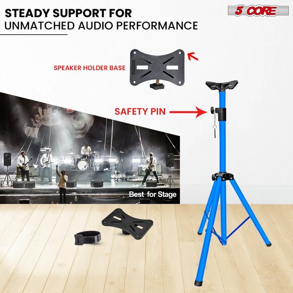 Speaker Stand Tripod Short Adjustable Monitor Stands SS HD 1PK SKY BLU 4FT - Picture 7 of 10